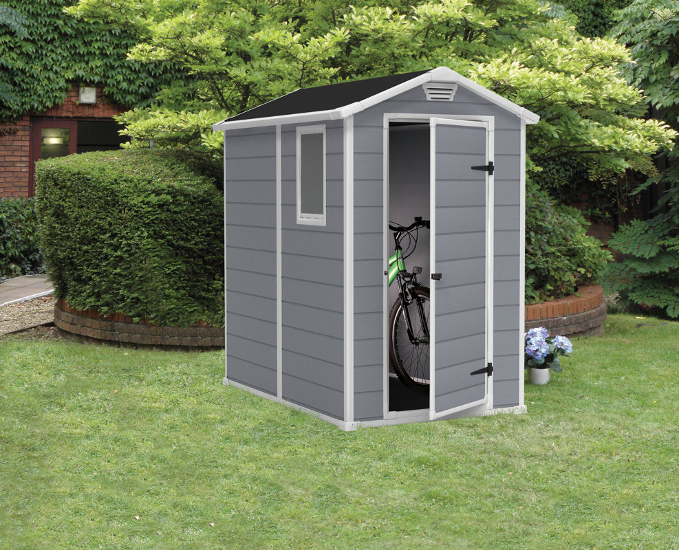 Keter Manor 4 ft. W x 6 ft. 4 in. D Plastic Vertical Storage Shed & Reviews Wayfair